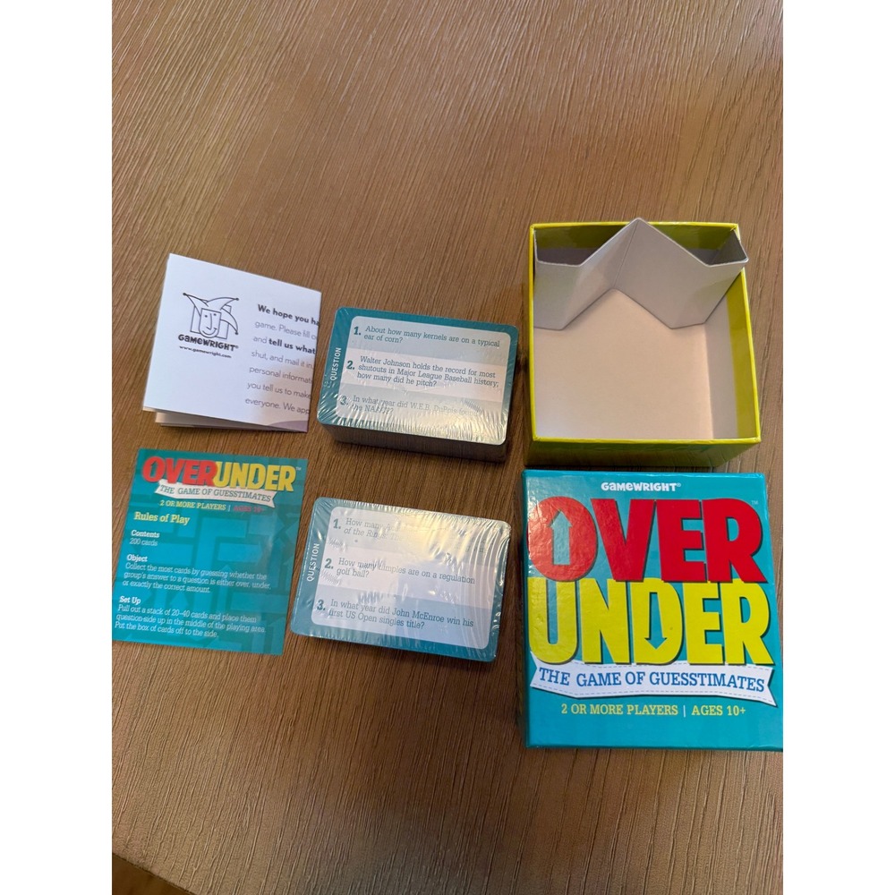 Gamewright Over Under The Game of Guesstimates Trivia Card Game 2014